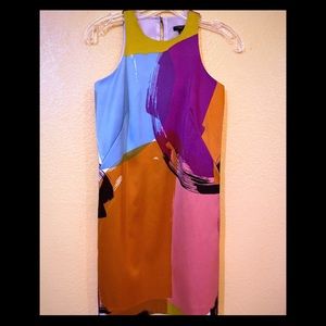 Ann Taylor shift dress Color Block 0P